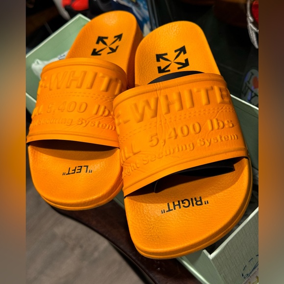 Off-White Hf Pool Sliders- Orange - Picture 5 of 7